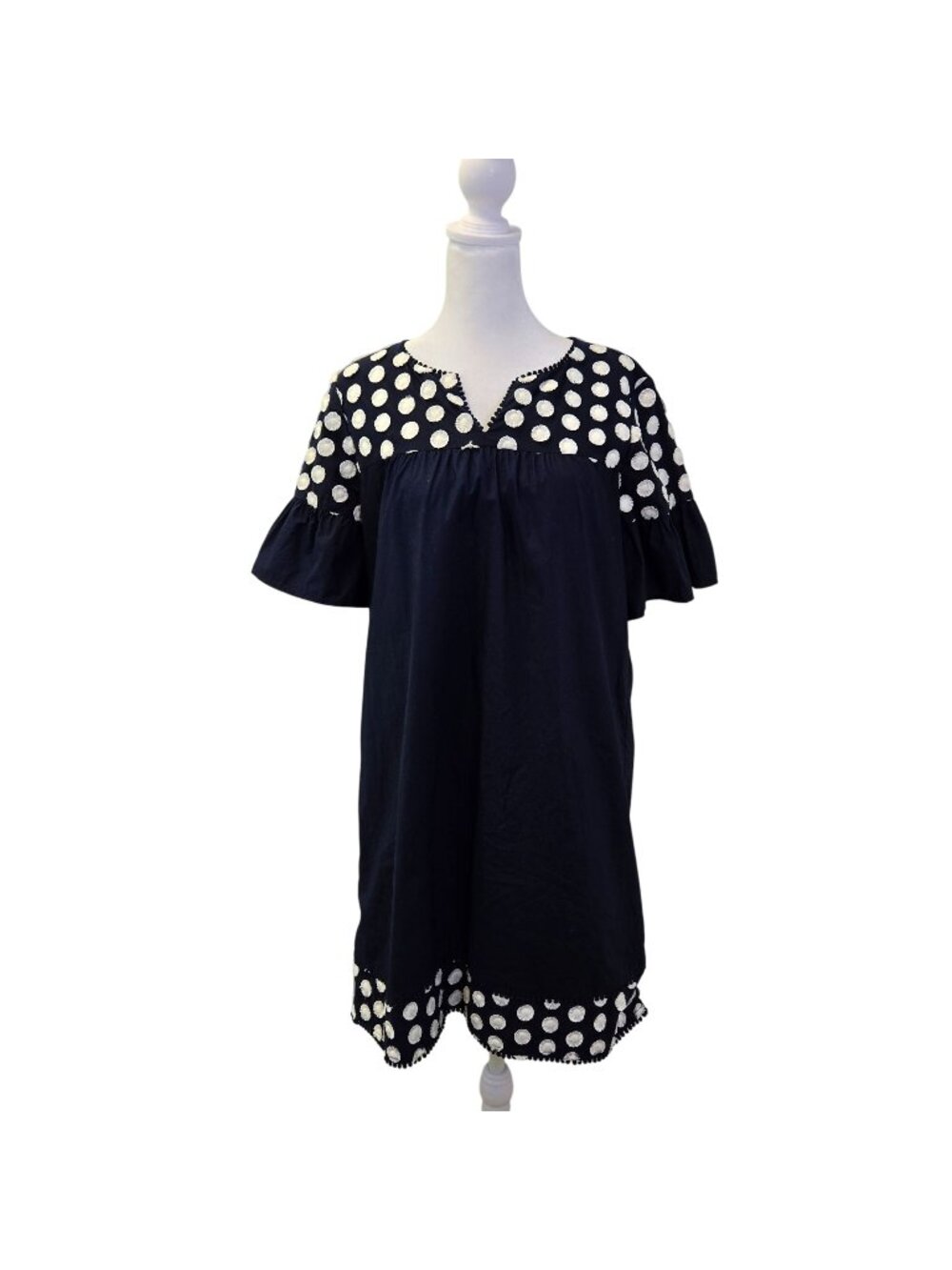J. Crew Polka Dot Trim Shift Dress Size 8